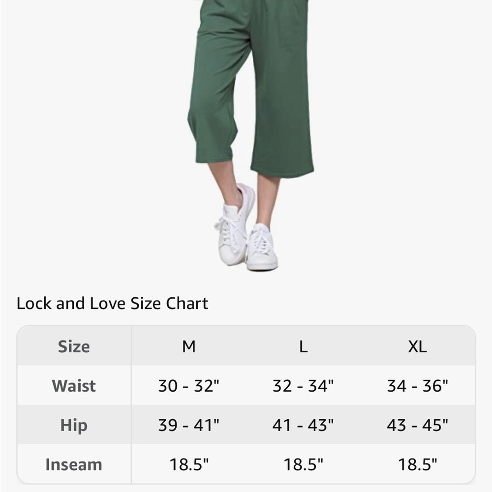Wide Leg Capri Pants in Sea Pine Green - Picture 8 of 10